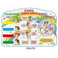 Стенд для Нуш веселка Ранковий настрій ,Правила класу, Коло вибору